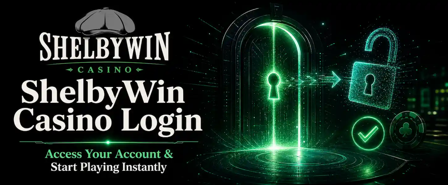 ShelbyWin Casino login page provides UK players with fast and secure access to their account to start playing instantly.
